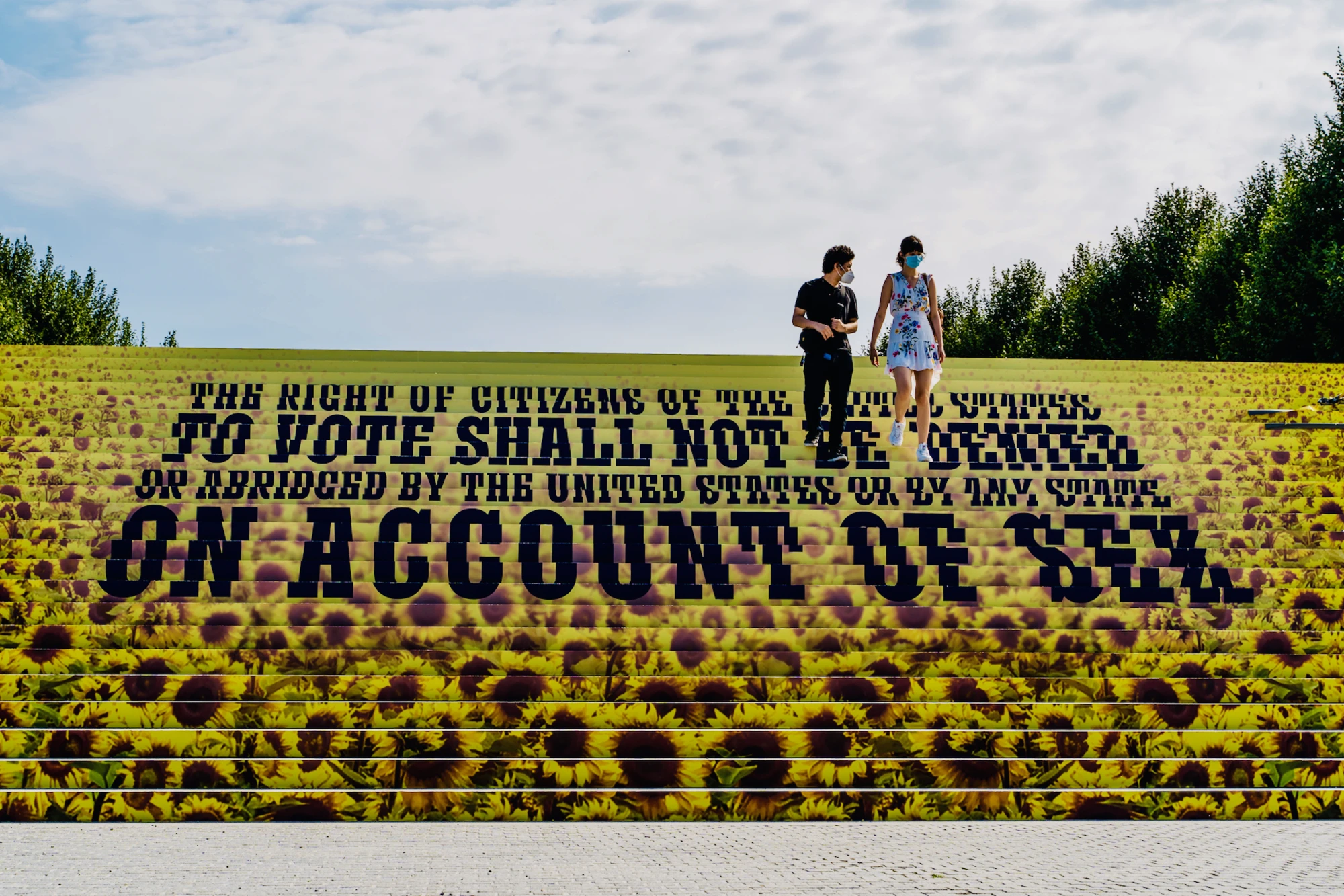 Image of This Giant Sunflower Display is Taking Over an NYC Park to Celebrate 100 Years of Women's Suffrage Press